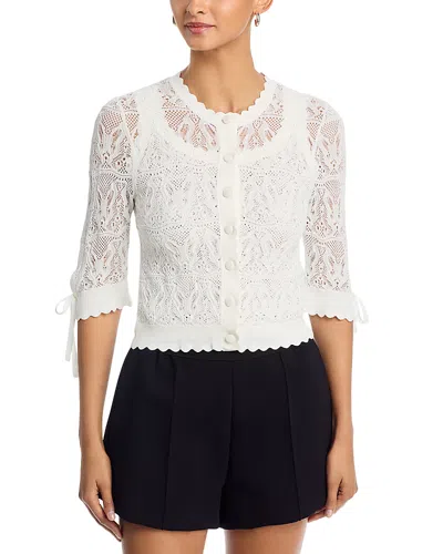 Generation Love Mia Butterfly Pointelle Cardigan In White