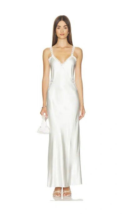 Generation Love Milena Lace Combo Liquid Satin Maxi Dress In White