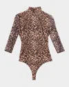 Generation Love Milo Mesh Leopard Bodysuit In Multi