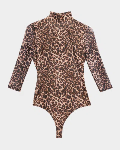 Generation Love Milo Mesh Leopard Bodysuit In Multi