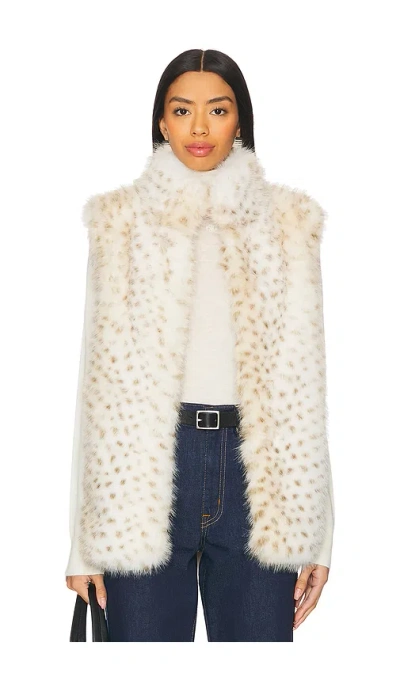 Generation Love Mimi Leopard Faux Fur Vest In 스노우 레오파드