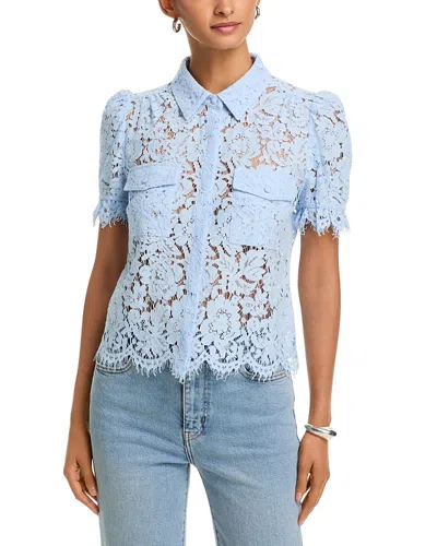 Generation Love Mina Lace Shirt In Light Blue