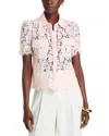 Generation Love Mina Lace Puff-sleeve Shirt In Petal Pink