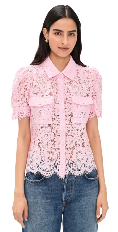 Generation Love Mina Lace Shirt Soft Rose In Pink