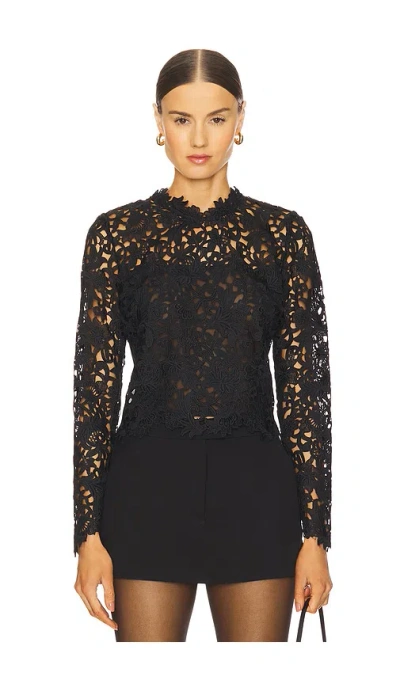 Generation Love Minda Guipure Lace Top In 黑色