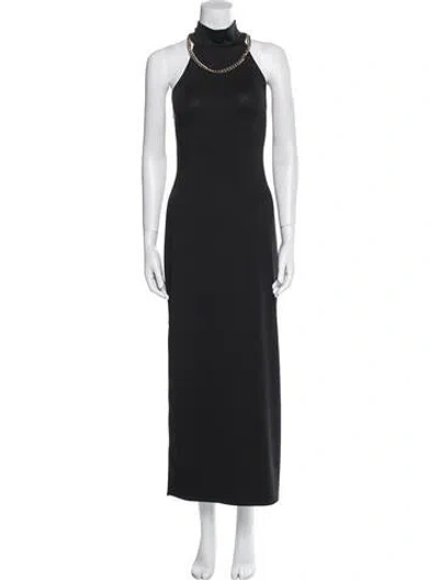 Pre-owned Generation Love Mock Neck Long Dress In Blue