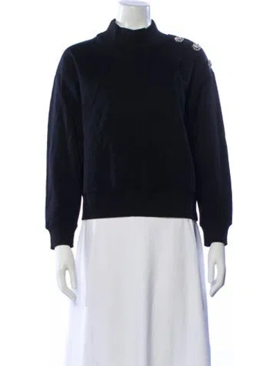 Pre-owned Generation Love Mock Neck Long Sleeve Sweatshirt In Blue