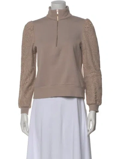 Pre-owned Generation Love Mock Neck Long Sleeve Sweatshirt In Neutral