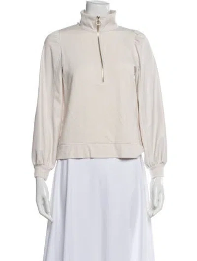 Pre-owned Generation Love Mock Neck Long Sleeve Sweatshirt In White