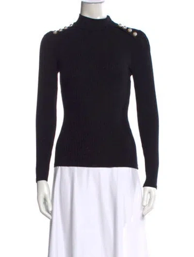 Pre-owned Generation Love Mock Neck Long Sleeve Top In Black