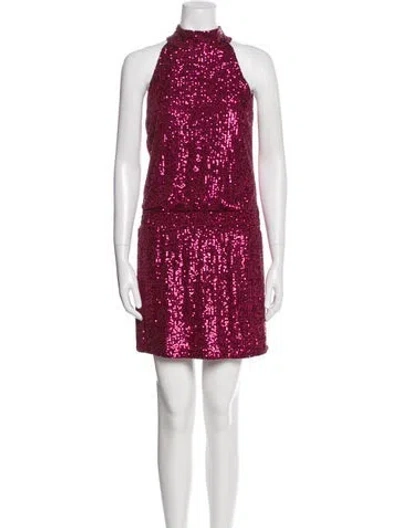 Pre-owned Generation Love Mock Neck Mini Dress In Pink