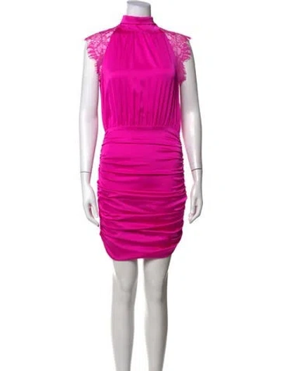 Pre-owned Generation Love Mock Neck Mini Dress In Pink