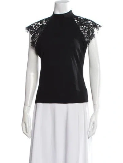 Pre-owned Generation Love Mock Neck Sleeveless Top In Black