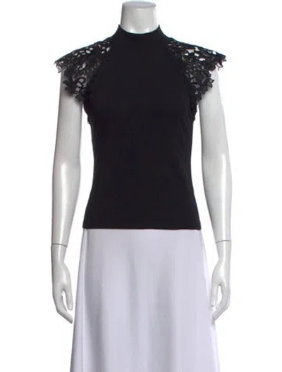 Pre-owned Generation Love Mock Neck Sleeveless Top In Black