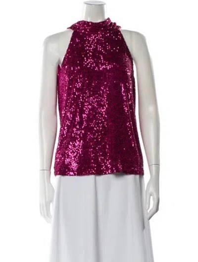 Pre-owned Generation Love Mock Neck Sleeveless Top In Pink