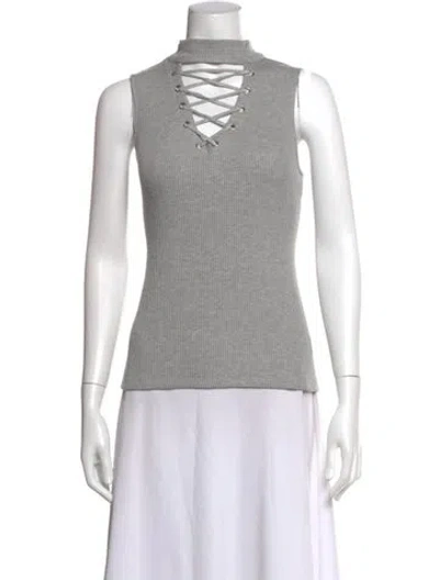 Pre-owned Generation Love Mock Neck Sleeveless Top W/ Tags In Grey