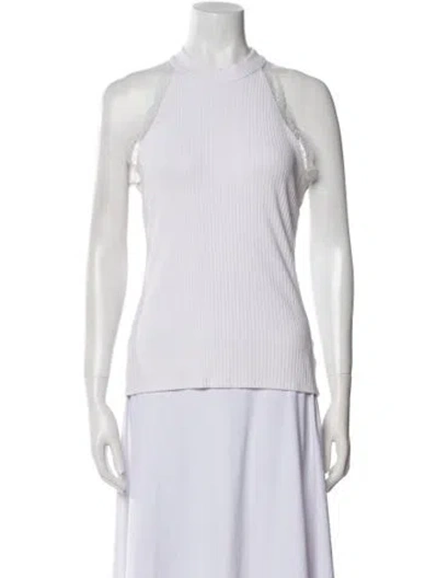 Pre-owned Generation Love Mock Neck Sleeveless Top In White