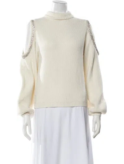 Pre-owned Generation Love Mock Neck Sweater In Neutrals/white