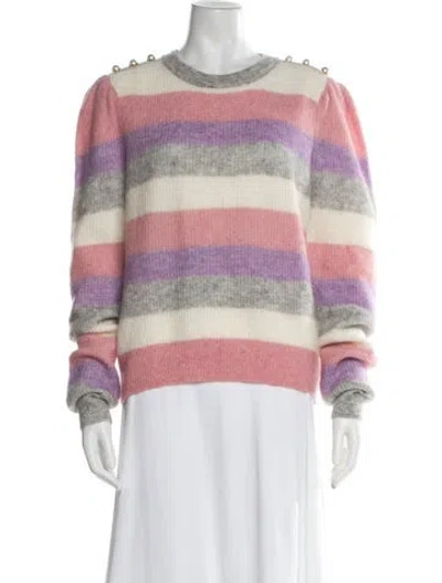 Pre-owned Generation Love Mohair Striped Sweater In Pink