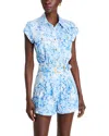 Generation Love Morgan Floral Poplin Romper In Zesty Fl White/blue