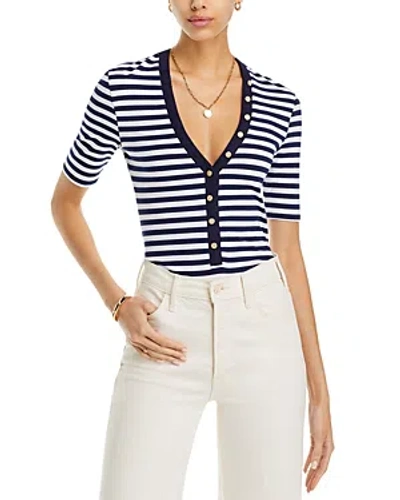 Generation Love Nanya Button Front Top In Navy/white