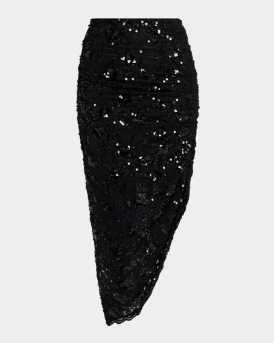 Generation Love Nellia Sequined Asymmetric Skirt In Black