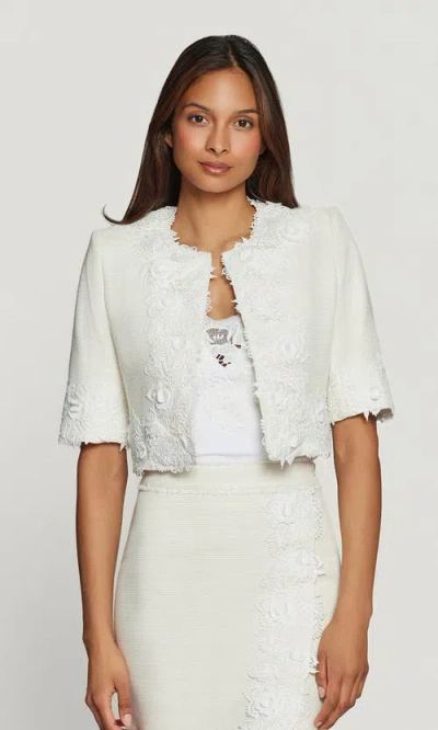 Generation Love Nicco Lace Combo Tweed Jacket In Neutral