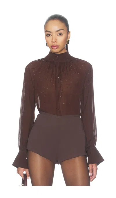 Generation Love Noor Combo Crystal Blouse In Brown