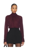 Generation Love Noor Crystal Blouse In Burgundy