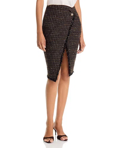 Generation Love Nova Tweed Wrap Skirt In Brown