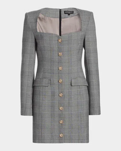 Generation Love Odelia Glen Check Mini Dress In Gray