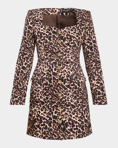 Generation Love Odelia Leopard Satin Mini Dress In Animal Print