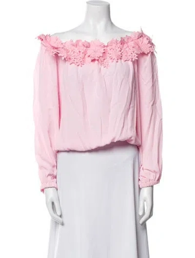 Pre-owned Generation Love Off-the-shoulder Long Sleeve Blouse W/ Tags In Pink