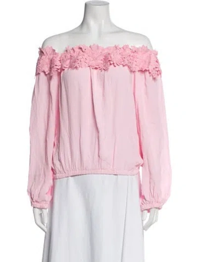 Pre-owned Generation Love Off-the-shoulder Long Sleeve Top W/ Tags In Pink