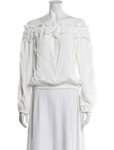 Pre-owned Generation Love Off-the-shoulder Long Sleeve Top W/ Tags In White