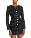 Generation Love Ophelia Windowpane Tweed Jacket In Black