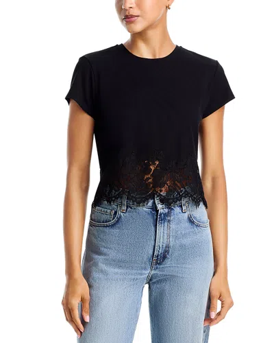 Generation Love Paige Rib Lace Combo Tee In Black
