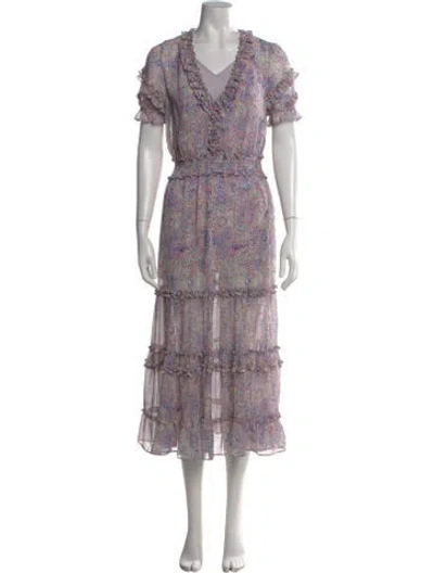 Pre-owned Generation Love Paisley Print Long Dress W/ Tags In Blue