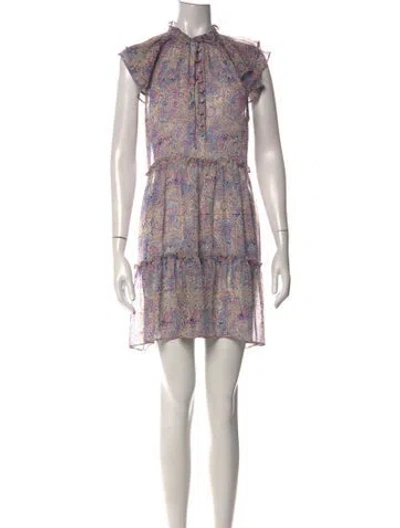 Pre-owned Generation Love Paisley Print Mini Dress In Purple