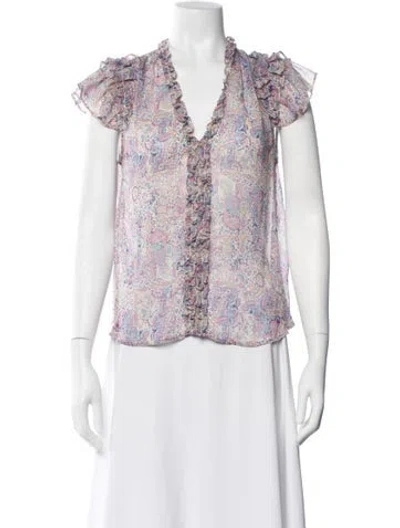 Pre-owned Generation Love Paisley Print V-neck Blouse In Multi