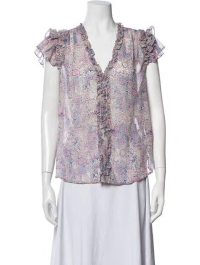 Pre-owned Generation Love Paisley Print V-neck Blouse In Multicolor