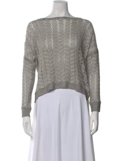 Pre-owned Generation Love Patterned Bateau Neckline Top In Gray