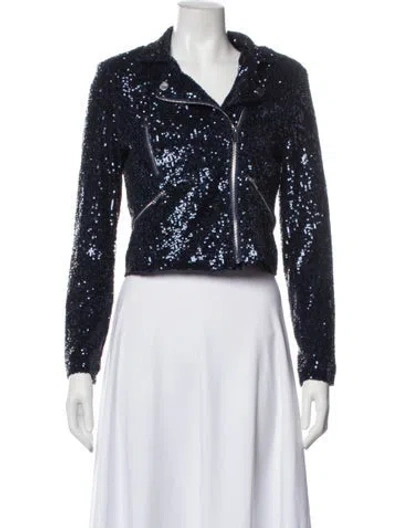 Pre-owned Generation Love Patterned Biker Jacket In Blue