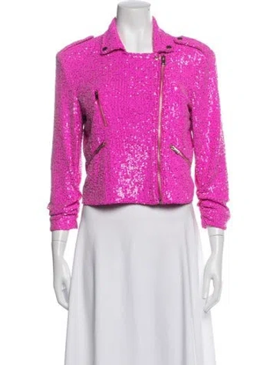 Pre-owned Generation Love Patterned Biker Jacket In Pink