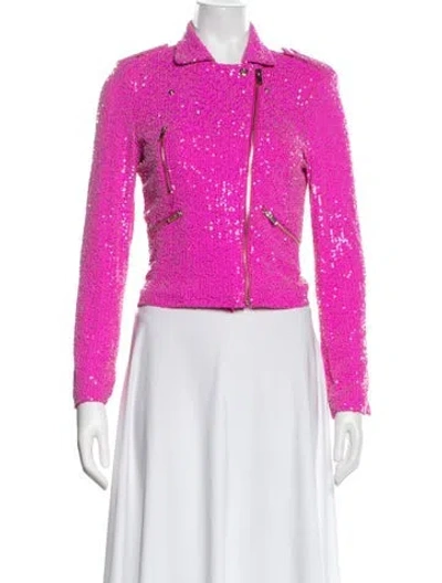 Pre-owned Generation Love Patterned Biker Jacket In Pink