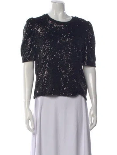 Pre-owned Generation Love Patterned Crew Neck Top In Black
