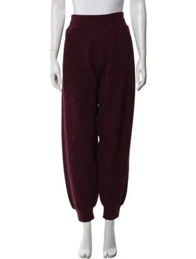 Pre-owned Generation Love Patterned Crystal Embellishments Sweatpants In Burgundy