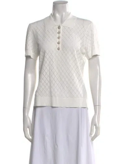 Pre-owned Generation Love Patterned Short Sleeve Polo In White