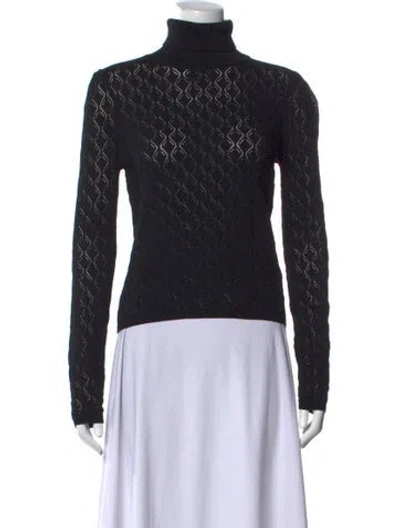 Pre-owned Generation Love Patterned Turtleneck Sweater In Black