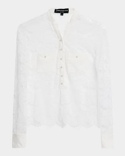 Generation Love Pax Long-sleeve Lace Top In White